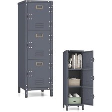Armoire Vestiaire avec Porte Loquet, Armoire de Rangement Metallique avec Kit A