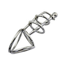 Stainless-Steel-Male-Bondage-Chastity-Cage-With-Urethral-Tube-Cock-Sex-Ring-Toys