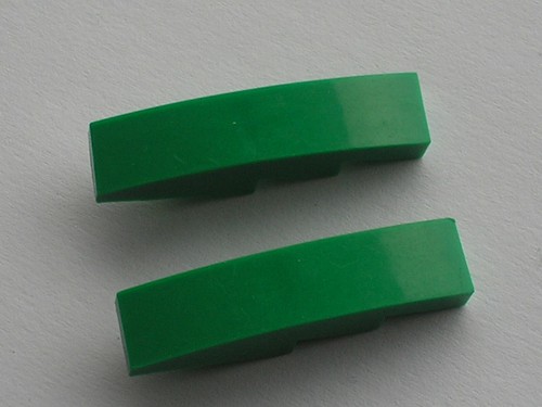 Lego green slope - green, curved
