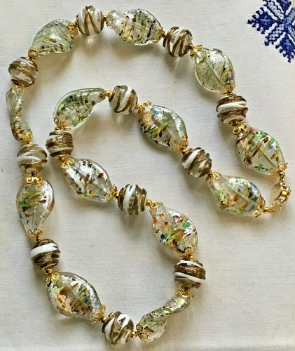 Collier perles verre - ,