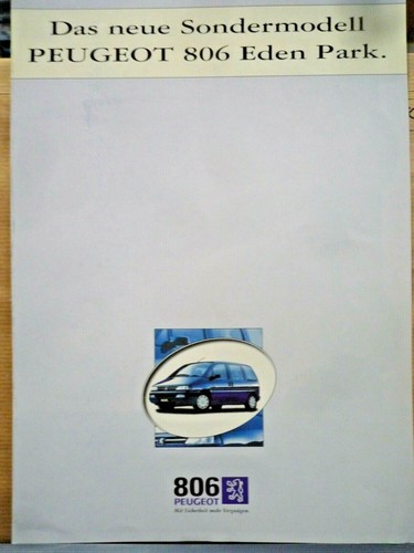 Peugeot 806 eden park brochure - peugeot,