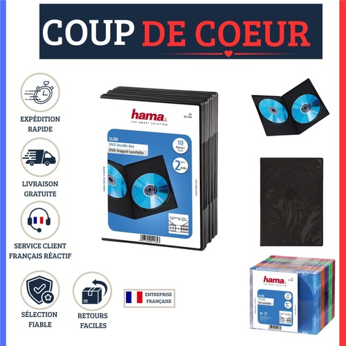 Hama boîtier dvd slim double - hama,