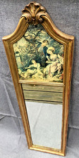 Large vintage french  trumeau mirror 1960-70's Louis XV gilded wood