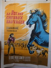 WESTERN AFFICHE ORIGINALE  LE ROI DES CHEVAUX SAUVAGES 1959 G.Montgomery
