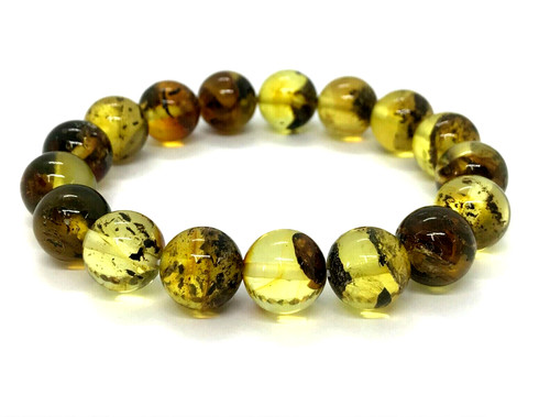 Bracelet ambre perles - , rondes