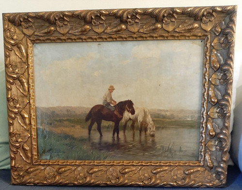 Huile sur toile ancienne