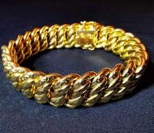 Bracelet / Gourmette en Or 18k, maille américaine. Superbe état / Poids 42,06g