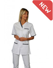 Tunique médicale femme blanche Suzie SNV, tunique médicale blanche pas cher