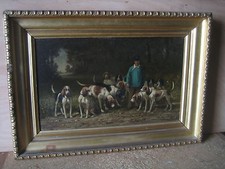 Tableau scène de chasse à