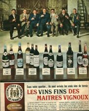 Publicité ancienne vins fins des maîtres vignoux 1963 issue de magazine