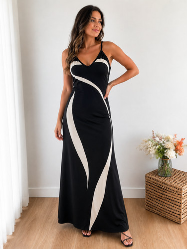 Robe longue fluide élégante - robe,