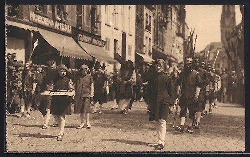 Cpa bruges procession du - procession,