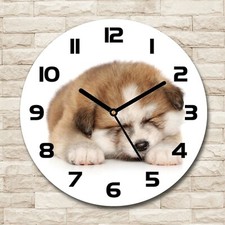 Tulup Horloge Murale En Verre fi 30 cm - Chiot Akita