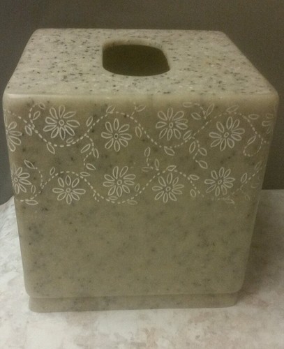 Engraved white flowers corian - flowers,