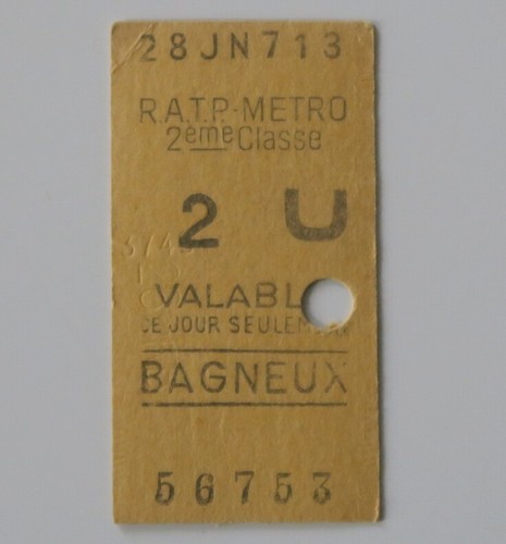 Ancien ticket paris métro - ancien,