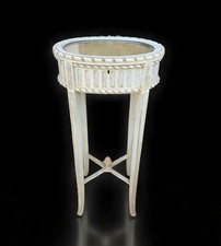 VITRINE ANCIENNE DES ANNÉES 1900  DE STYLE LOUIS XVI EN BOIS LAQUÉ BLANC