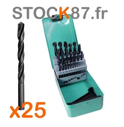 Hss foret métal coffret 25 - de,