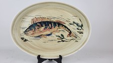 Plat ovale en grès Poisson