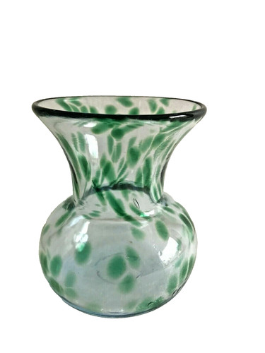 Ancien vase bleuté tacheté - ancien,