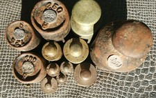 lot d'anciens poids de balance de commerce début 20 ème