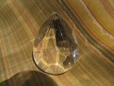 ancienne pampille de lustre en verre epoque 1900 6.5 cm poire a facettes 4