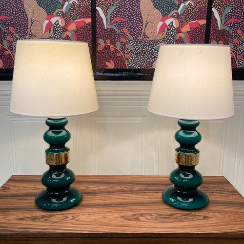 Paire grandes lampes verre - paire, de