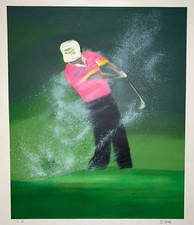 GOLFEUR CHEMISETTE ROSE Lithographie VICTOR SPAHN Sport EA Golf XX°