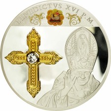 [#556750] Vatican, Médaille, Croix Papale, Benoit XVI, 2015, MS (65-70), Plaque Cuivre