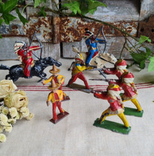ANCIENS SOLDATS PLOMB INDIENS JOUET JEUX ENFANTS WESTERN