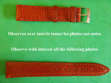18 mm BRACELET EN CUIR VERITABLE FACON LEZARD MARRON "FAUVE" COUSU BELLE QUALITÉ