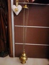 Ancien Encensoir Religieux/MESSE/CUIVRE/EGLISE/H.95cm/pretre/no Chasuble/no Aube