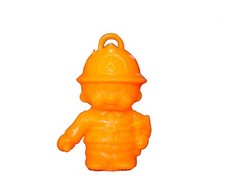 Figurine Kiki Bonux orange Pompier embout de crayon pendentif 5 cm
