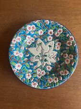 RARE Magnifique Assiette émaux de LONGWY décor Fleurs de Pommiers et Feuille TBE