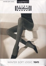 Collant WOLFORD WINTER SOFT LOGIC Black/Chiné. Taille XS. Cotton tights.
