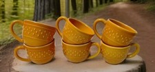 Geneviève Lethu Grain De Riz 6 Tasses à Café Jaune 1984