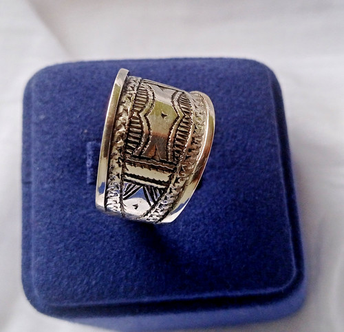 Large bague chevalière - chevalière, argent