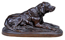 EMMANUEL FREMIET 1824/1910 - SCULPTURE BRONZE AU CHIEN FONDEUR  MORE CIRCA 1850