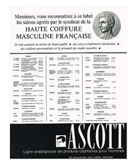PUBLICITE  1969   ASCOTT  produits capillaires