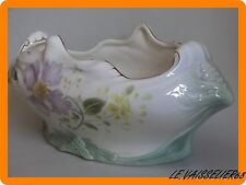 SAINT CLEMENT ANCIENNE JARDINIERE ART NOUVEAU EN FAIENCE DE L'EST MOD CLEMATITE