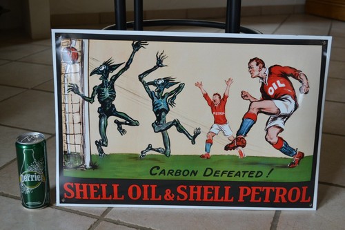 Plaque émaillée shell huile - shell,