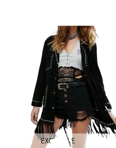 Veste longue femme - en, cuir