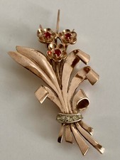 ANCIEN Broche fleur argent
