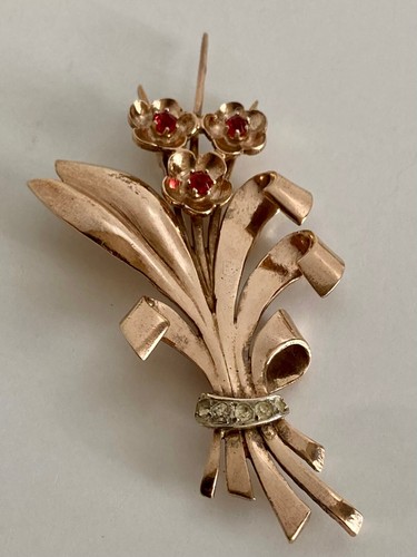 Ancien broche fleur - broche, argent