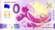 86 FUTUROSCOPE 14, Lapin crétin Surfeur, 2025, Anniversaire,Billet Euro Souvenir