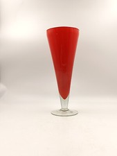 Vase coupe verre à cocktail vintage verre coloré rouge années 80 90 pop kitsch