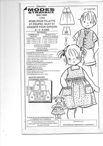 Patron enfant fille garçon - fille, et