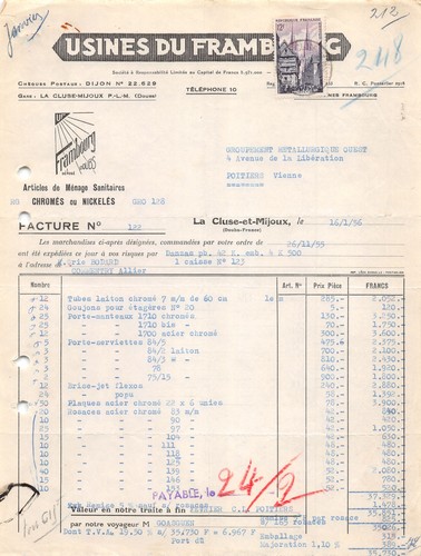 1956 usne frambourg - , la