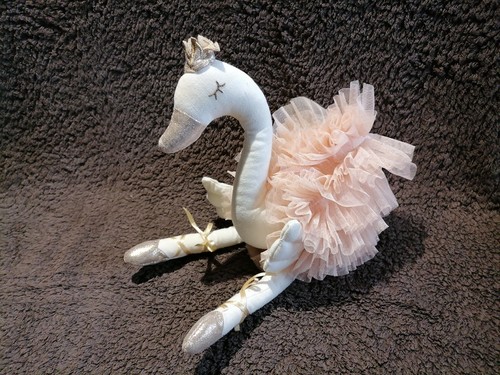 Doudou peluche cygne - peluche, blanc
