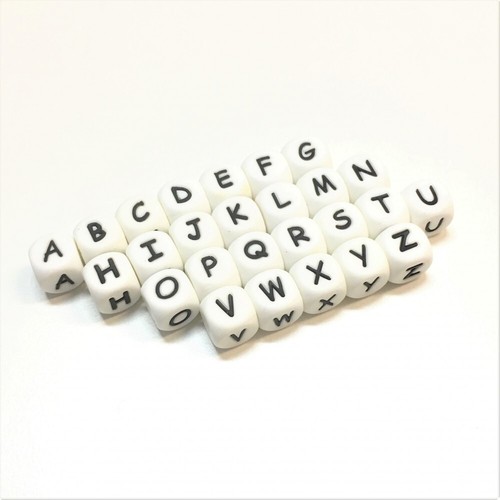 Perles silicone lettre - perles,