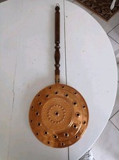 Chauffe-lit ancien en cuivre